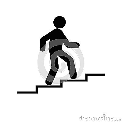 Stairs man icon Vector Illustration