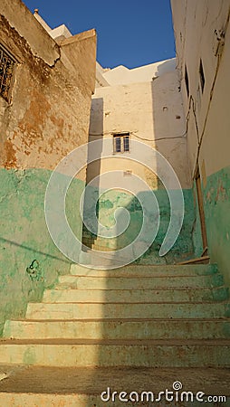 Stairs in Moulay Idriss, Morocco Stock Photo