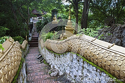 Stairs at Mount Phousi Stock Photo