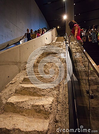 Stairs at the newly opened 9/11 Memorial at Ground Zero,NYC Editorial Stock Photo