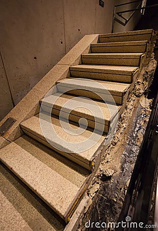 Stairs at the newly opened 9/11 Memorial at Ground Zero,NYC Editorial Stock Photo
