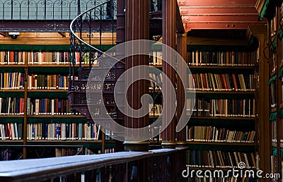 Stairs in research library of Rijksmuseum Editorial Stock Photo