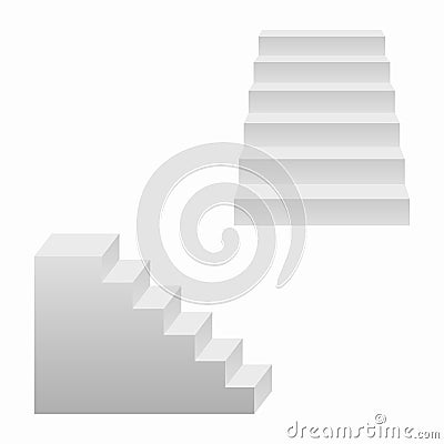 Stairs set, 3d realistic staircases. Vector. Vector Illustration