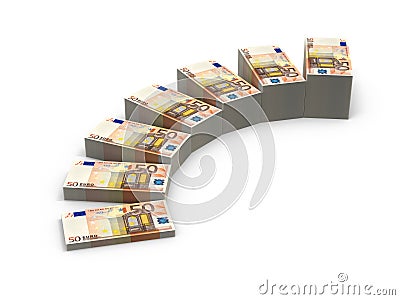 Stairs from stacks of money Cartoon Illustration