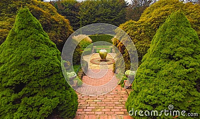 Stairs and theater lawn Stock Photo