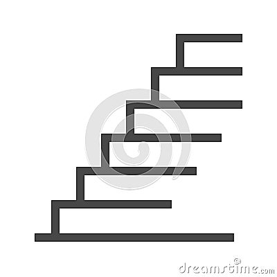 Stairs Thin Line Vector Icon Vector Illustration