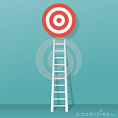 Stairs to goal isolated on background. Vector Illustration