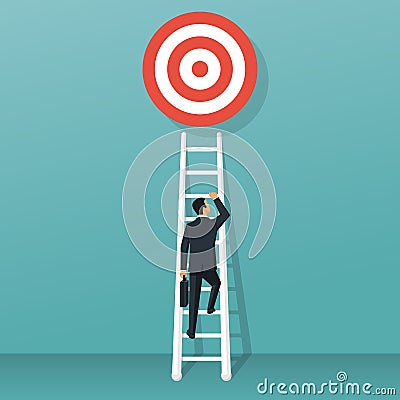 Stairs to goal vector Vector Illustration