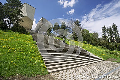 Stairs to Monument of Slovak National Uprising Editorial Stock Photo