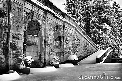 Stairs to a Winter Wonderland Stock Photo