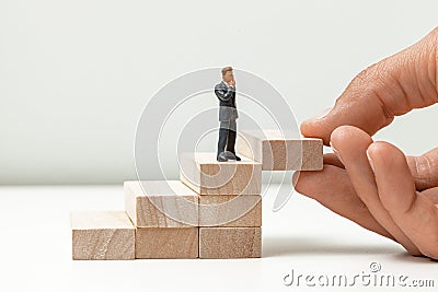 Stairs up as a symbol of career growth up or business success. Help in achieving the goal Stock Photo