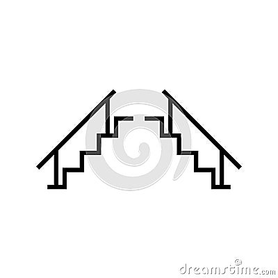 Stairs up and stairs down symbol set. Stairs icon upward, downward, isolated vector illustration set Vector Illustration