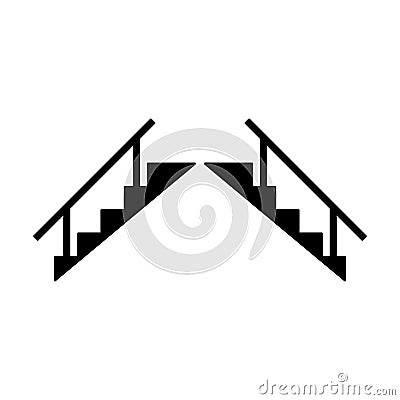 Stairs up and stairs down symbol set. Stairs icon upward, downward, isolated vector illustration set Cartoon Illustration