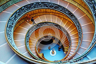 Stairs at the Vatican Museum in Rome Editorial Stock Photo