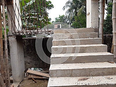 Stairs village construction site Stock Photo