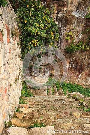 Stairs of the Ãœnye Castle (Turkey) Stock Photo