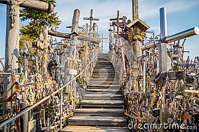 Stairway, Hill of Crosses, Lithuania Stock Photo