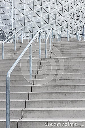 Stairway leading to a modern stadium Stock Photo
