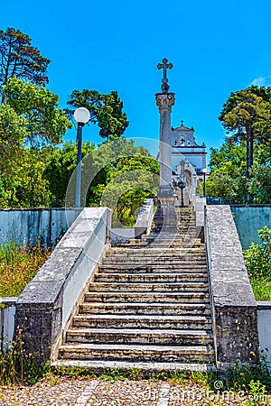 Stairway leading to the sanctuary our lady of incarnation in Leiria, Portugal Stock Photo
