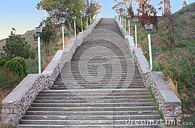 Stairway on the Mitridat mountain in Kerch Stock Photo