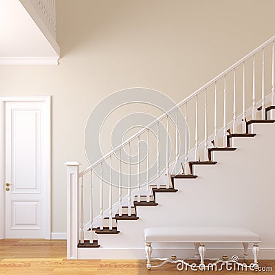 Stairway in the modern house. Stock Photo