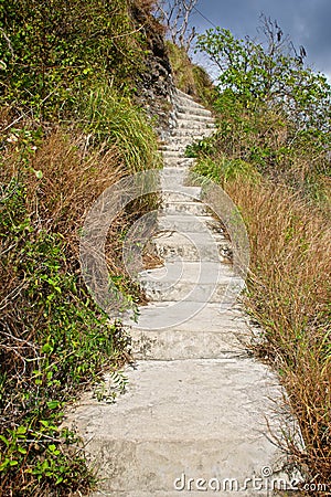 Stairway in the Mountains Stock Photo