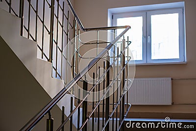 Stairway in the new residential building Stock Photo