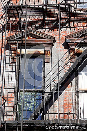 Stairway old building in New York City Manhattan Stock Photo