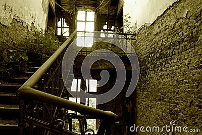 Stairway in ruins Stock Photo