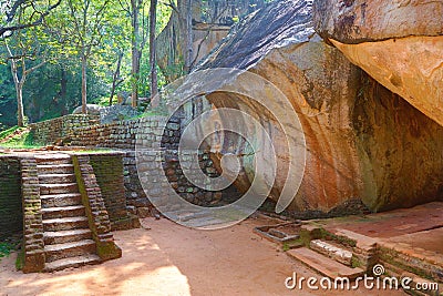 Stairway in Sigiriya Lion Castle Stock Photo