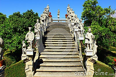 Stairway with statues of portuguese kings, Castelo Branco, Portugal Stock Photo