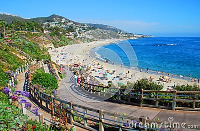 Stairway to beach below the Montage Resort, Laguna Beach California. Stock Photo