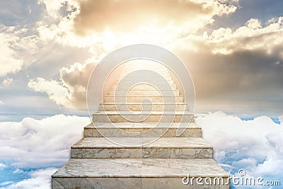 Stairway to heaven. Concept Religion Stock Photo