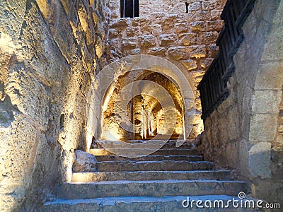 stairway to an old catacomb Stock Photo