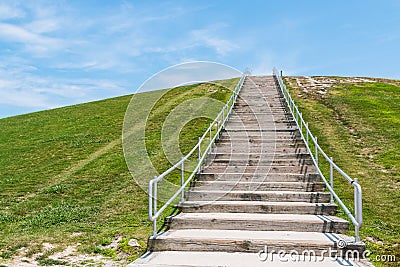 Stairway to Top of Mount Trashmore in Virginia Beach Stock Photo