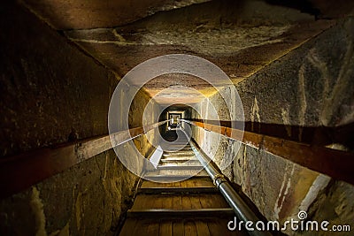 Stairway of the tomb in the center of a pyramid Stock Photo