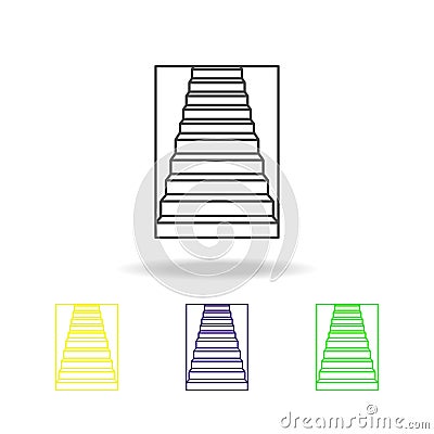 stairway up multicolored multicolored iconss. Stairs in our life multicolored icons Can be used for web, logo, mobile app, UI, UX Stock Photo