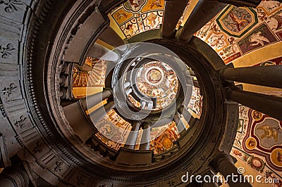 Stairway in Villa Farnese in Caprarola Editorial Stock Photo