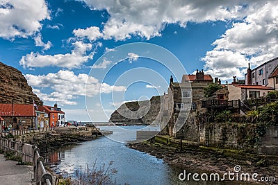 STAITHES, NORTH YORKSHIRE/UK - AUGUST 21 : View of Staithes North Yorkshire on August 21, 2010. Unidentified people. Editorial Stock Photo