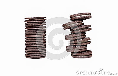 Staked Oreo Cookies Tower Stock Photo