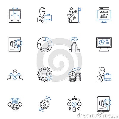 Stakeholder engagement line icons collection. Communication, Collaboration, Consultation, Participation, Involvement Vector Illustration