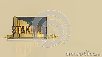 Staking text on notebook for currency or business concept 3d rendering Stock Photo