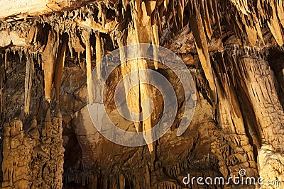 The stalactite cave Croatia, Europe photo texture Stock Photo