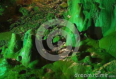 Stalactite Cave . Stock Photo