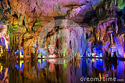 Stalactite and Stalagmite Formations Stock Photo