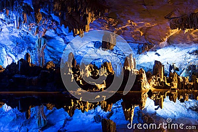 Stalactite and Stalagmite Formations Stock Photo