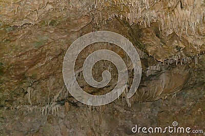 Stalactites in Resava cave Stock Photo