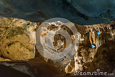 Stalagmites and stalactites in the Cango Caves near Oudthoorn Stock Photo