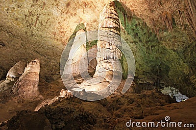 Stalagmites and stalactites in the Carlsbad Caverns National Park, USA Stock Photo