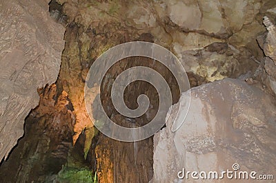 Stalagmites and stalactites in Resava cave, Serbia Stock Photo